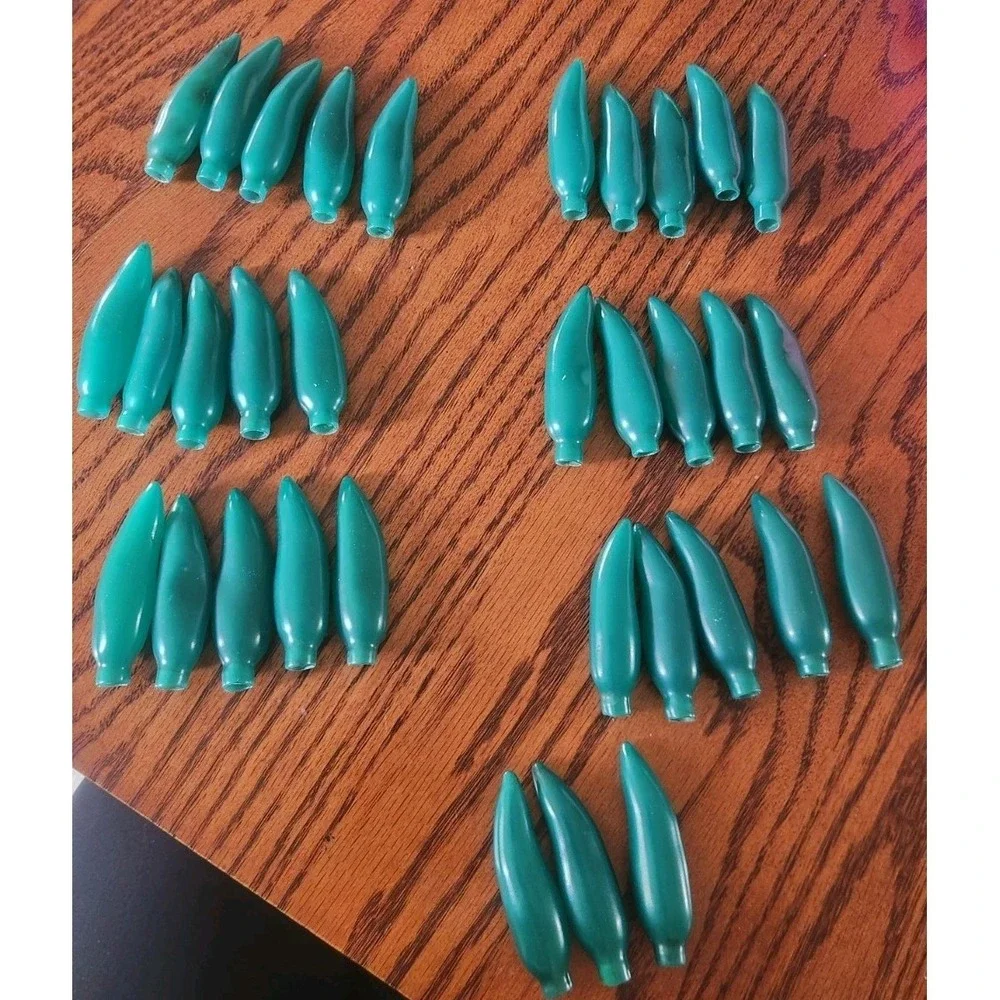 33 Green Chili Pepper Light Covers Bulbs Vintage Good Condition Covers Only